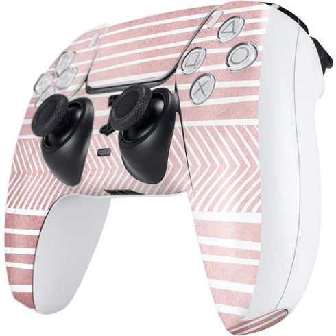 Pink and White Stripes PS5 Controller Skin