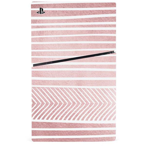 Pink and White Stripes PS5 Slim Disk Bundle Skin