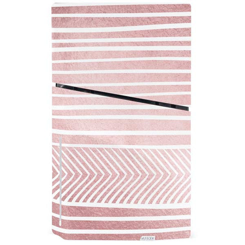Pink and White Stripes PS5 Slim Disk Console Skin