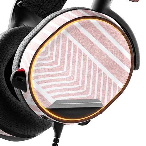 Pink and White Stripes SteelSeries Arctis 5 Skin