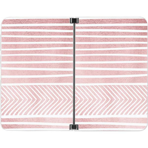 Pink and White Stripes Surface Duo Skin