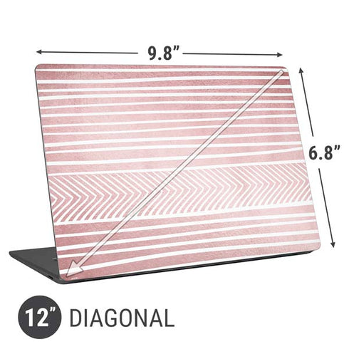 Pink and White Stripes Universal Laptop 12in (9.8 x 6.8in) Skin