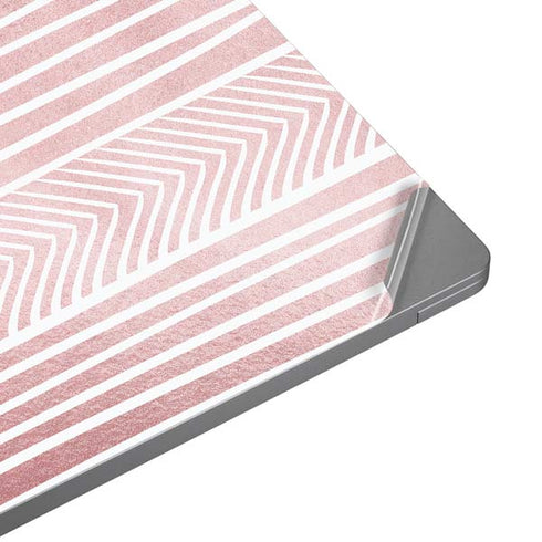Pink and White Stripes Universal Laptop 16.6in (13.4 x 9.7in) Skin