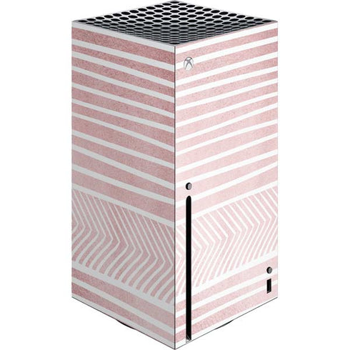 Pink and White Stripes Xbox Series X Console Skin