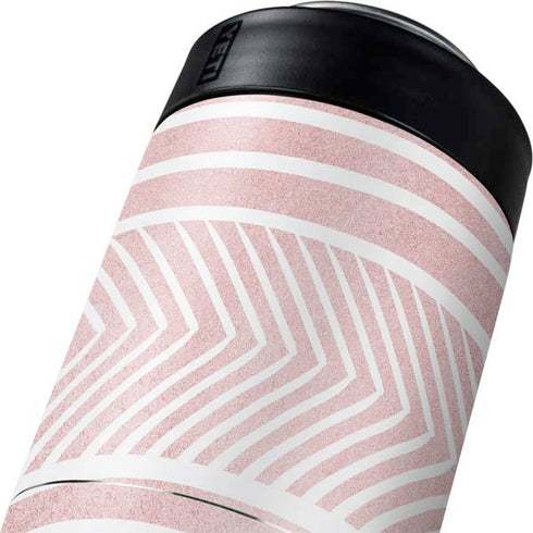 Pink and White Stripes Yeti Colster Can Insulator Skin