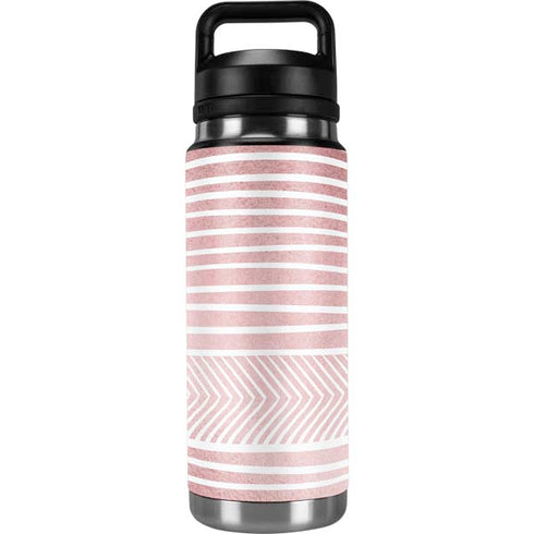 Pink and White Stripes YETI Rambler 26oz Bottle Skin