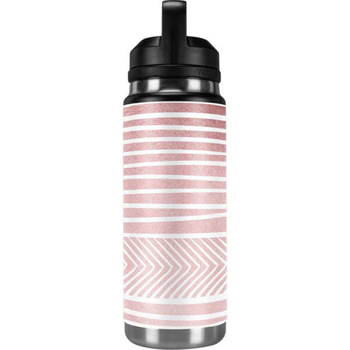 Pink and White Stripes YETI Rambler 26oz Bottle Skin