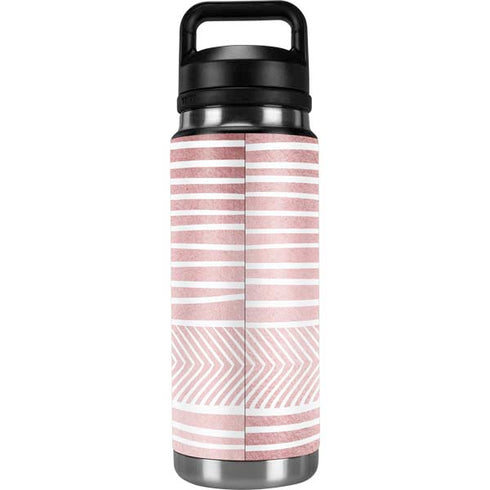 Pink and White Stripes YETI Rambler 26oz Bottle Skin
