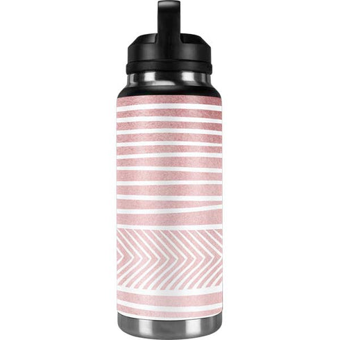 Pink and White Stripes YETI Rambler 36oz Bottle Skin
