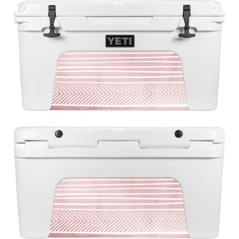 Pink and White Stripes YETI Tundra 75 Hard Cooler Skin
