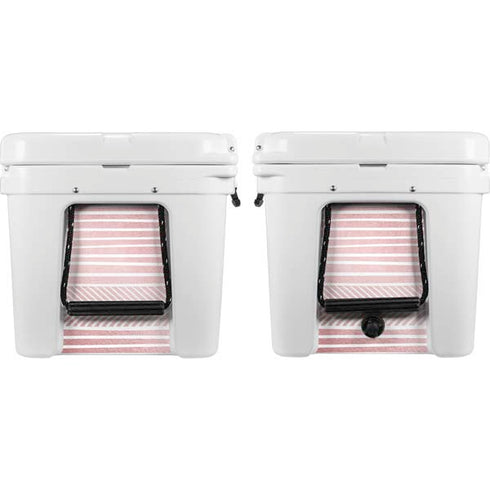 Pink and White Stripes YETI Tundra 75 Hard Cooler Skin