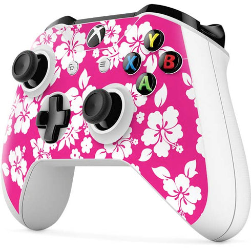 Pink and White Xbox One S Controller Skin