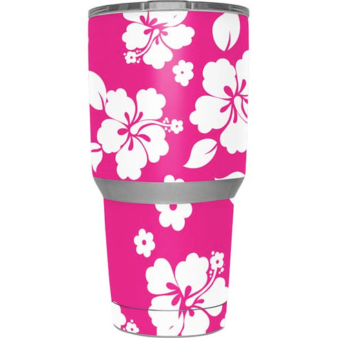 Pink and White Yeti 30oz Rambler Tumbler Skin