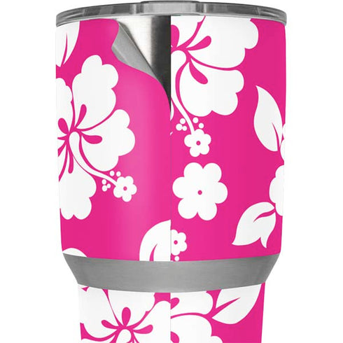 Pink and White Yeti 30oz Rambler Tumbler Skin