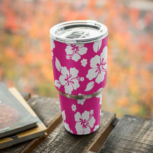 Pink and White Yeti 30oz Rambler Tumbler Skin