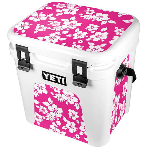 Pink and White YETI Roadie 24 Hard Cooler Skin