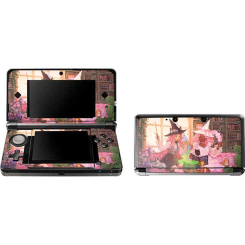 Pink Anime Witch Girls in Library with Cats by Ivy Dolamore 3DS (2011) Skin