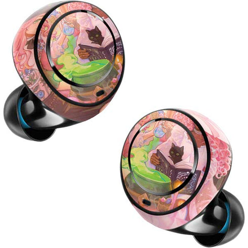 Pink Anime Witch Girls in Library with Cats by Ivy Dolamore Amazon Echo Buds Skin