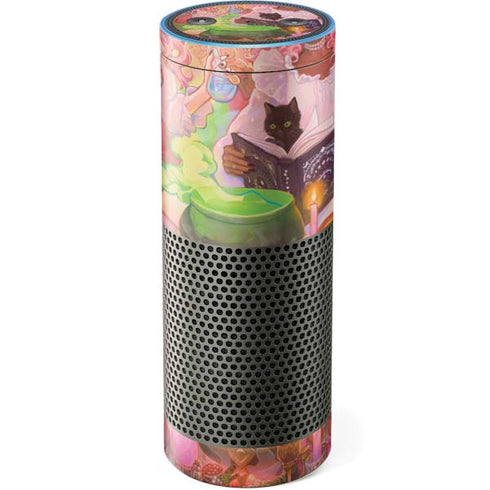 Pink Anime Witch Girls in Library with Cats by Ivy Dolamore Amazon Echo Skin