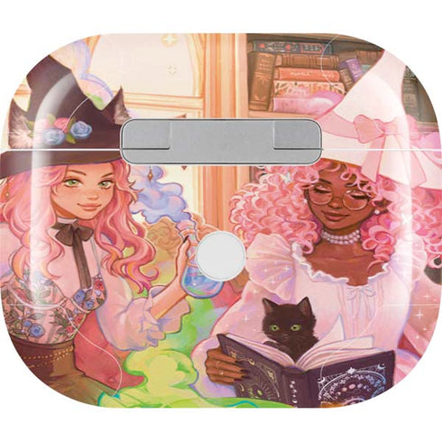 Pink Anime Witch Girls in Library with Cats by Ivy Dolamore Apple AirPods (3rd Gen 2021) Skin