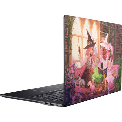 Pink Anime Witch Girls in Library with Cats by Ivy Dolamore Ativ Book 9 (15.6in 2014) Skin