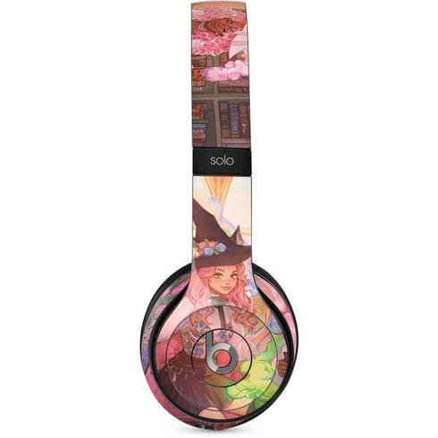 Pink Anime Witch Girls in Library with Cats by Ivy Dolamore Beats Solo 2 Wired Skin