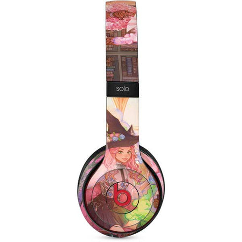 Pink Anime Witch Girls in Library with Cats by Ivy Dolamore Beats Solo 2 Wireless Skin