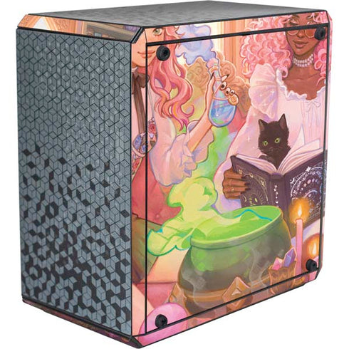 Pink Anime Witch Girls in Library with Cats by Ivy Dolamore Cooler Master MasterBox Q300L Mini Tower Skin