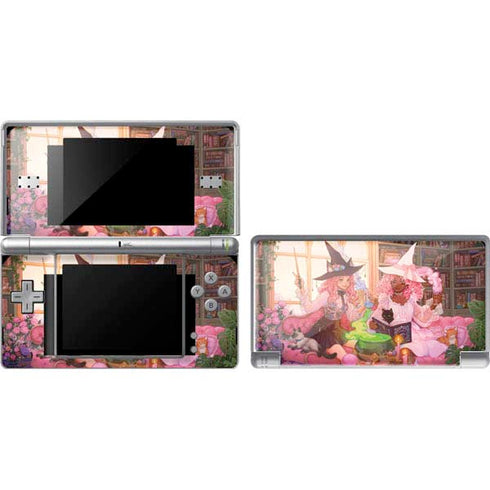 Pink Anime Witch Girls in Library with Cats by Ivy Dolamore DS Lite Skin