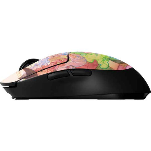 Pink Anime Witch Girls in Library with Cats by Ivy Dolamore G Pro Wireless Gaming Mouse Skin