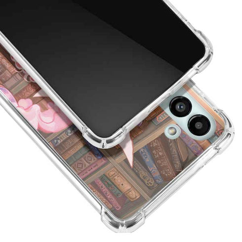 Pink Anime Witch Girls in Library with Cats by Ivy Dolamore Galaxy A13 5G Clear Case