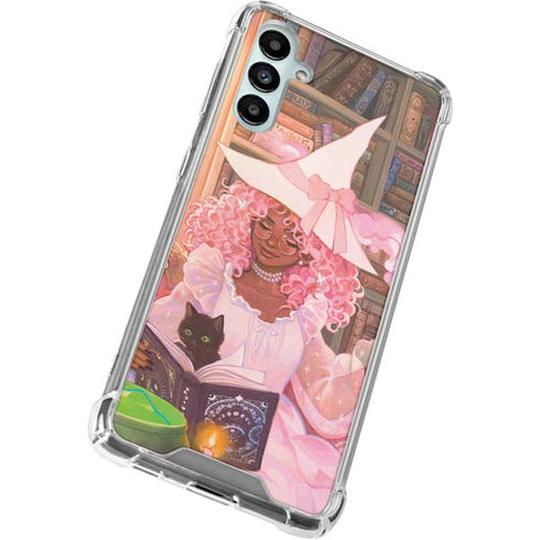 Pink Anime Witch Girls in Library with Cats by Ivy Dolamore Galaxy A14 5G Clear Case