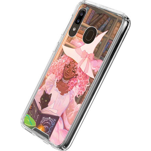 Pink Anime Witch Girls in Library with Cats by Ivy Dolamore Galaxy A30 Clear Case