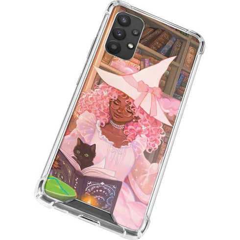 Pink Anime Witch Girls in Library with Cats by Ivy Dolamore Galaxy A32 5G Clear Case