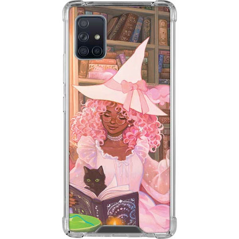 Pink Anime Witch Girls in Library with Cats by Ivy Dolamore Galaxy A51 5G Clear Case