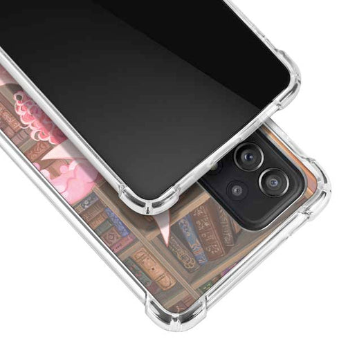 Pink Anime Witch Girls in Library with Cats by Ivy Dolamore Galaxy A52 5G Clear Case