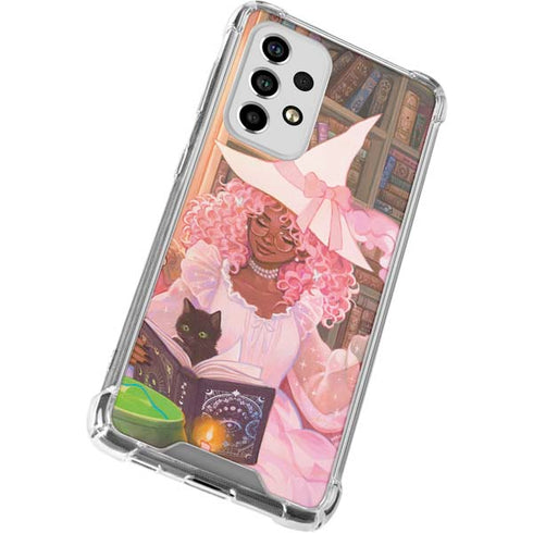 Pink Anime Witch Girls in Library with Cats by Ivy Dolamore Galaxy A53 5G Clear Case