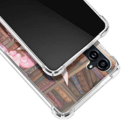 Pink Anime Witch Girls in Library with Cats by Ivy Dolamore Galaxy A54 5G Clear Case