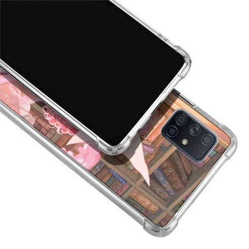 Pink Anime Witch Girls in Library with Cats by Ivy Dolamore Galaxy A71 5G Clear Case