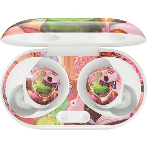 Pink Anime Witch Girls in Library with Cats by Ivy Dolamore Galaxy Buds Plus Skin