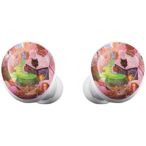 Pink Anime Witch Girls in Library with Cats by Ivy Dolamore Galaxy Buds Plus Skin