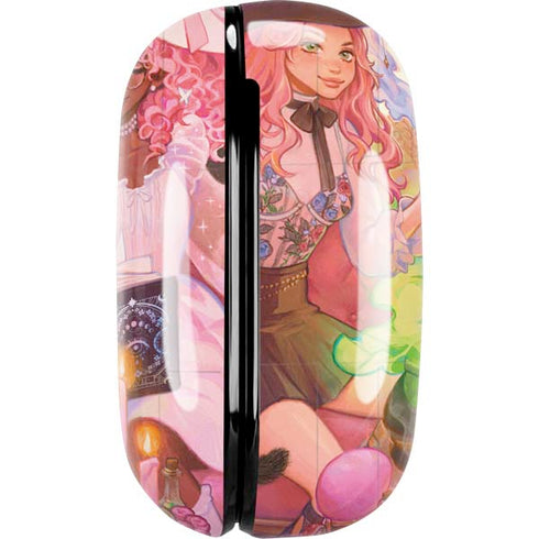 Pink Anime Witch Girls in Library with Cats by Ivy Dolamore Galaxy Buds Pro Skin