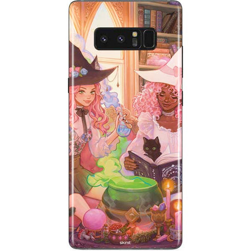 Pink Anime Witch Girls in Library with Cats by Ivy Dolamore Galaxy Note 8 Skin