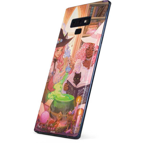 Pink Anime Witch Girls in Library with Cats by Ivy Dolamore Galaxy Note 9 Skin