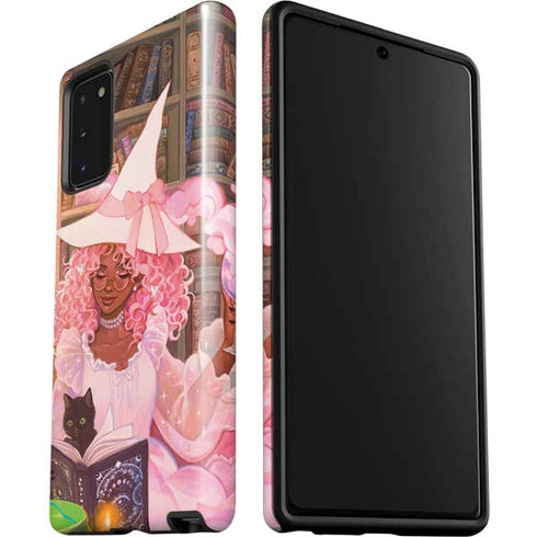 Pink Anime Witch Girls in Library with Cats by Ivy Dolamore Galaxy Note20 5G Pro Case