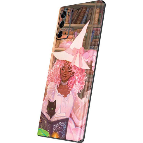 Pink Anime Witch Girls in Library with Cats by Ivy Dolamore Galaxy Note20 5G Skin