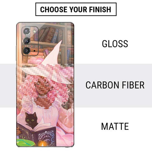 Pink Anime Witch Girls in Library with Cats by Ivy Dolamore Galaxy Note20 5G Skin