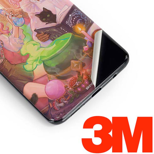 Pink Anime Witch Girls in Library with Cats by Ivy Dolamore Galaxy S10e Skin