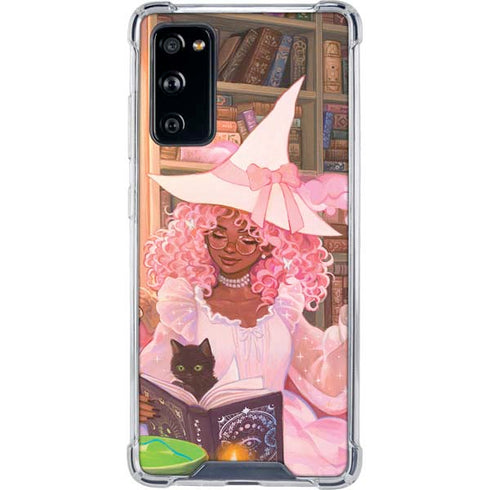 Pink Anime Witch Girls in Library with Cats by Ivy Dolamore Galaxy S20 FE Clear Case