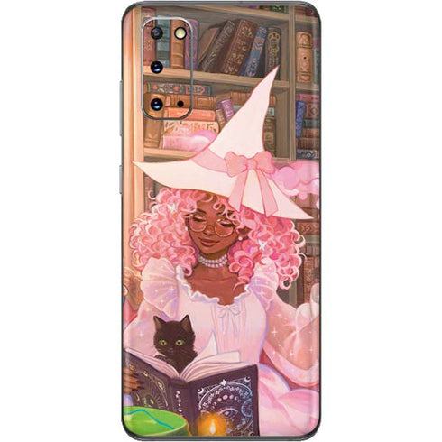 Pink Anime Witch Girls in Library with Cats by Ivy Dolamore Galaxy S20 Skin